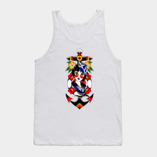 Sailor Girl Tattoo Design Tank Top